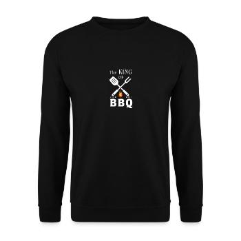 Der König des Grillens - Unisex Pullover - Schwarz - Vorne - Alina (178cm) & Michal (187cm)