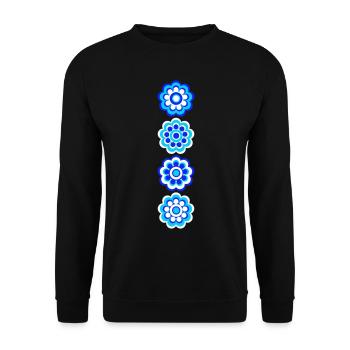 Blue Flowers - Unisex Sweatshirt - black - Front - Alina (178cm) & Michal (187cm)