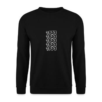 Zahl 1973 - Unisex Pullover - Schwarz - Vorne - Alina (178cm) & Michal (187cm)