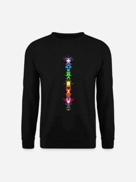 Fraktal Art Chakra Energie Zentren Yoga Buddhismus - Unisex Pullover - Schwarz