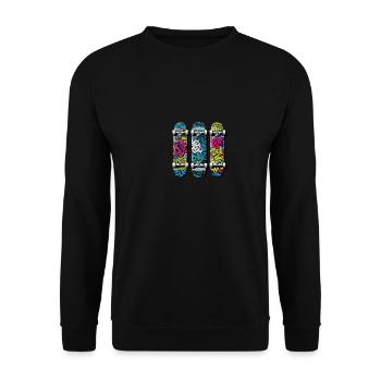 NeonSkateVibes No.8 Skateboard Show pour les skateurs - Sweat-shirt Unisexe - noir - Devant - Alina (178cm) & Michal (187cm)