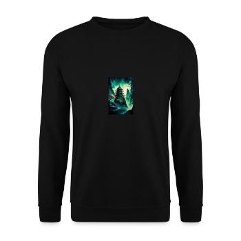 Japanese Landscape painting - Unisex Sweatshirt - black - Front - Alina (178cm) & Michal (187cm)
