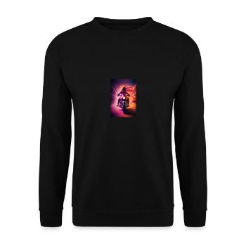 Motorrad - Unisex Pullover - Schwarz - Vorne - Alina (178cm) & Michal (187cm)