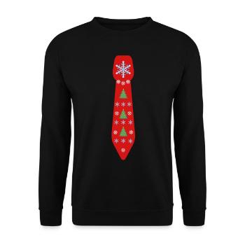 KRAWATTEN Ersatz an Weihnachten Geschenk - Unisex Pullover - Schwarz - Vorne - Alina (178cm) & Michal (187cm)