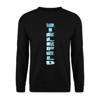 Bielefeld Deutschland Stadt Schrift Skyline Heimat - Unisex Pullover - Schwarz - Vorne - Alina (178cm) & Michal (187cm)