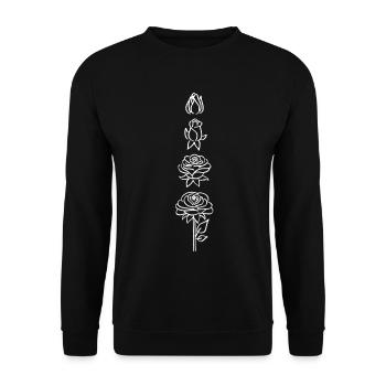 Blooming of a white flower - Unisex Sweatshirt - black - Front - Alina (178cm) & Michal (187cm)