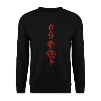 Blooming of a red flower - Unisex Sweatshirt - black - Front - Alina (178cm) & Michal (187cm)