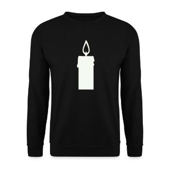 Silhouette de bougie d’allumage dans la lanterne - Sweat-shirt Unisexe - noir - Devant - Alina (178cm) & Michal (187cm)