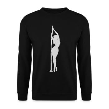 Silhouette de pole dance : femme élégante sur la barre - Sweat-shirt Unisexe - noir - Devant - Alina (178cm) & Michal (187cm)