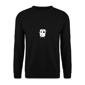 Toilet Paper Roll Sweet Toilet Paper Funny - Unisex Sweatshirt - black - Front - Alina (178cm) & Michal (187cm)