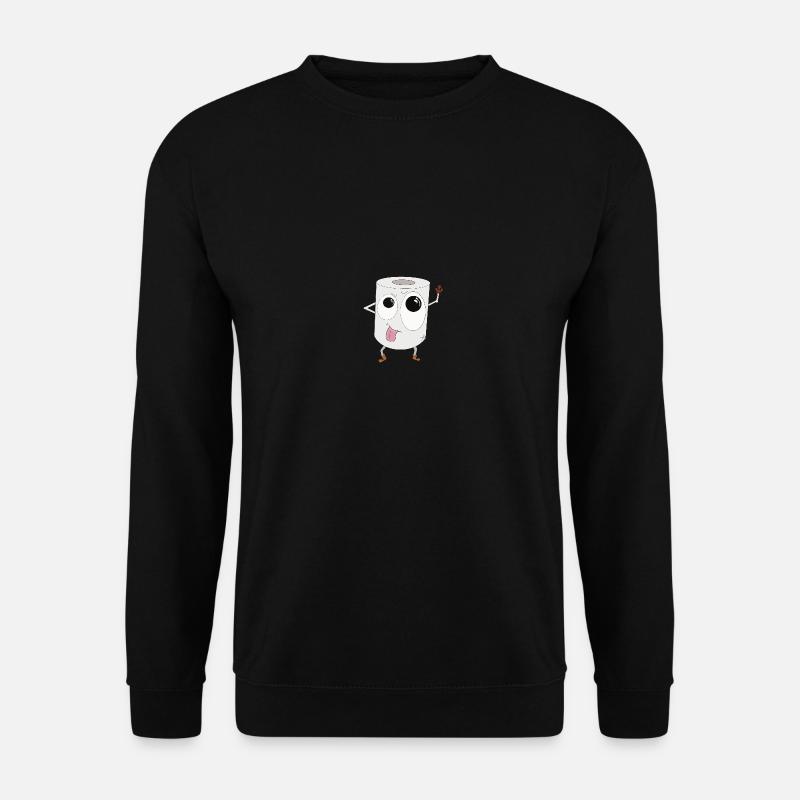 Toilettenpapier Rolle süß Klopapier Lustig - Unisex Pullover - Schwarz