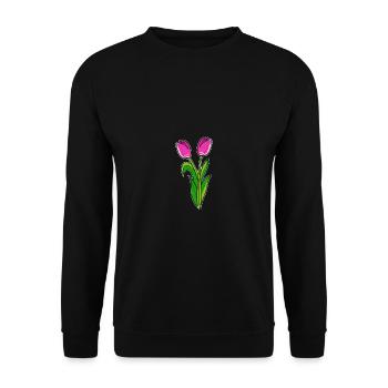 Schöne Tulpen Pflanzenliebhaber Gift - Unisex Pullover - Schwarz - Vorne - Alina (178cm) & Michal (187cm)