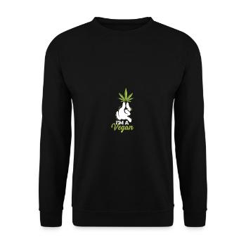 I am a vegan smoker poison - Unisex Sweatshirt - black - Front - Alina (178cm) & Michal (187cm)