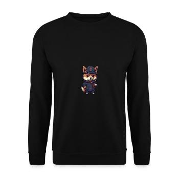 Japanese dog Shiba Inu profession policeman in - Unisex Sweatshirt - black - Front - Alina (178cm) & Michal (187cm)