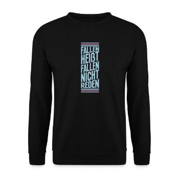 fallen nicht reden - Unisex Pullover - Schwarz - Vorne - Alina (178cm) & Michal (187cm)