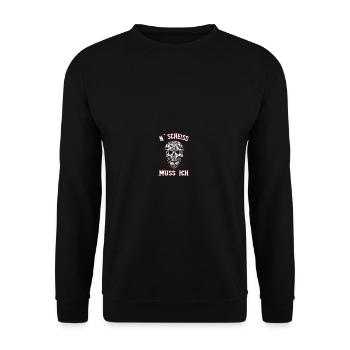 N Scheiss Muss Ich Rebell Rebellisch - Unisex Pullover - Schwarz - Vorne - Alina (178cm) & Michal (187cm)