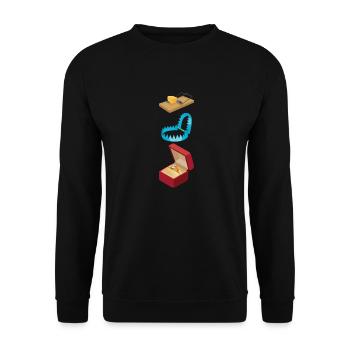 moderne Falle - Unisex Pullover - Schwarz - Vorne - Alina (178cm) & Michal (187cm)