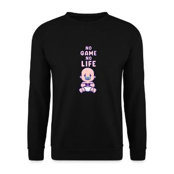 Pas de jeu Pas de vie Mignon Conceptions de jeu géniales - Sweat-shirt Unisexe - noir - Devant - Alina (178cm) & Michal (187cm)