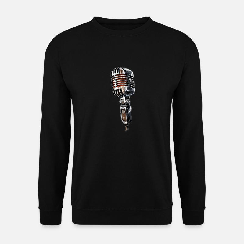 Dessin rétro de microphone - Sweat-shirt Unisexe - noir
