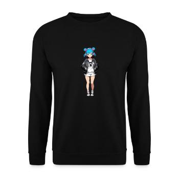 Street Art Girl 23238 - Unisex Sweatshirt - black - Front - Alina (178cm) & Michal (187cm)