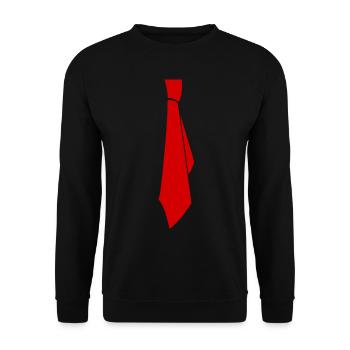 Cravate rouge Tuxedo Spiritosa Drôle Drôle - Sweat-shirt Unisexe - noir - Devant - Alina (178cm) & Michal (187cm)
