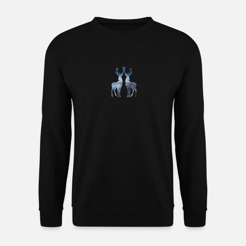 deer blue - Unisex Sweatshirt - black