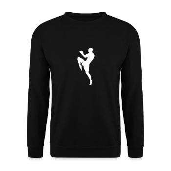 Muay Thai Blanc - Sweat-shirt Unisexe - noir - Devant - Alina (178cm) & Michal (187cm)