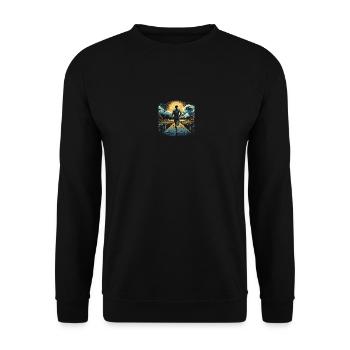Cross Country Geschenk: Design Sportler - Unisex Pullover - Schwarz - Vorne - Alina (178cm) & Michal (187cm)