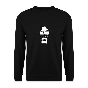 Dejan als Vorname - Unisex Pullover - Schwarz - Vorne - Alina (178cm) & Michal (187cm)