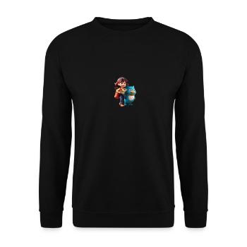 Fille avec compagnon amical - Sweat-shirt Unisexe - noir - Devant - Alina (178cm) & Michal (187cm)