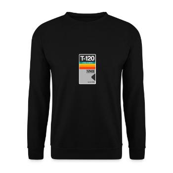VHS Video Kassette Retro Vintage Symbol Symbol. - Unisex Pullover - Schwarz - Vorne - Alina (178cm) & Michal (187cm)