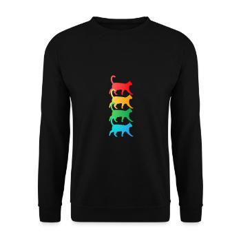 Chat mignon - Chat amoureux de chats T-shirt - Sweat-shirt Unisexe - noir - Devant - Alina (178cm) & Michal (187cm)