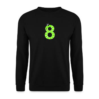 Zahl 8 Schlange Kinder - Unisex Pullover - Schwarz - Vorne - Alina (178cm) & Michal (187cm)