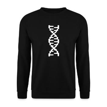 DNA Helix Pixel Art Gamer - Unisex Sweatshirt - black - Front - Alina (178cm) & Michal (187cm)