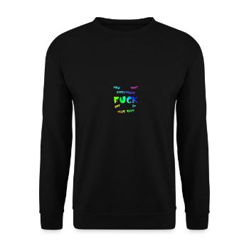 FUCK YOU | ME | THIS | EVERYTHING - Unisex Pullover - Schwarz - Vorne - Alina (178cm) & Michal (187cm)