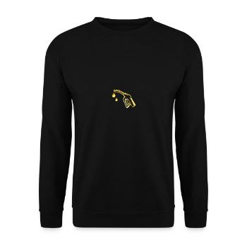 ravitaillement, réservoirstellle, remise de réservoir, or, or liquide - Sweat-shirt Unisexe - noir - Devant - Alina (178cm) & Michal (187cm)