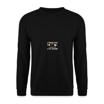 Je Peux pas J'ai Sushi - Sweat-shirt Unisexe - noir - Devant - Alina (178cm) & Michal (187cm)