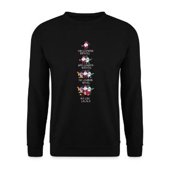 Weihnachten Lustig Humor Ein Glühwein Wichtel - Unisex Pullover - Schwarz - Vorne - Alina (178cm) & Michal (187cm)
