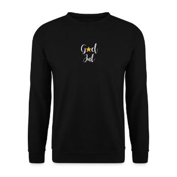 GodJul Stern Frohe Weihnachten skandinavisch Quote - Unisex Pullover - Schwarz - Vorne - Alina (178cm) & Michal (187cm)