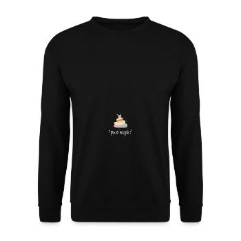I poop magic unicorn glitter - Unisex Sweatshirt - black - Front - Alina (178cm) & Michal (187cm)