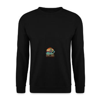 Moin Moin ist gesabbel Hamburg Retro Skyline Hafen - Unisex Pullover - Schwarz - Vorne - Alina (178cm) & Michal (187cm)