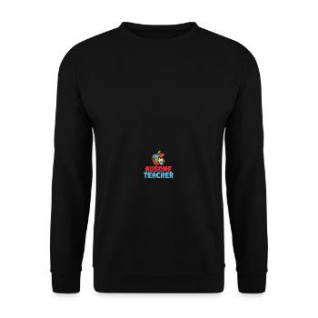 Au-Some Teacher Autismus Lehrer Apfel Puzzle - Unisex Pullover - Schwarz - Vorne - Alina (178cm) & Michal (187cm)