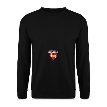Support your local Schnitzel Dealer - Unisex Pullover - Schwarz - Vorne - Alina (178cm) & Michal (187cm)