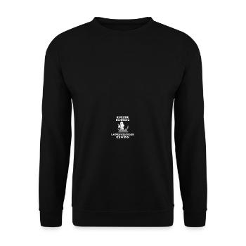 Lustige Physio Sprüche Kurzer Schmerz - Unisex Pullover - Schwarz - Vorne - Alina (178cm) & Michal (187cm)