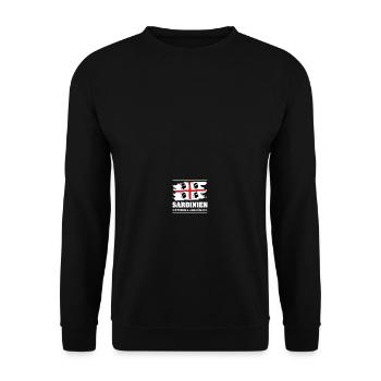 Sardinien Flagge Offiziell abhängig - Unisex Pullover - Schwarz - Vorne - Alina (178cm) & Michal (187cm)