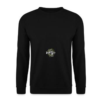 Fishing Crew Fishing Angler Accessories Gift - Unisex Sweatshirt - black - Front - Alina (178cm) & Michal (187cm)