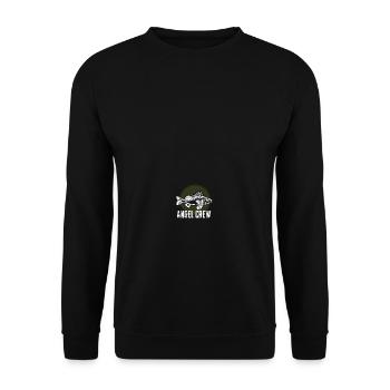 Fishing Crew Fishing Angler Accessories Gift - Unisex Sweatshirt - black - Front - Alina (178cm) & Michal (187cm)