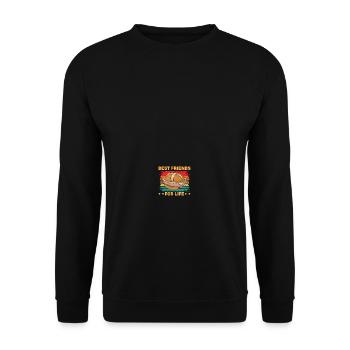 Leberkäse Best Friends for Life - Unisex Pullover - Schwarz - Vorne - Alina (178cm) & Michal (187cm)