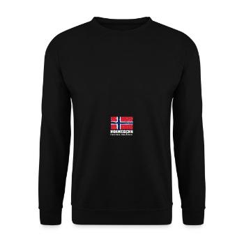Norwegen Offiziell Abhängig Flagge Urlaub Geschenk - Unisex Pullover - Schwarz - Vorne - Alina (178cm) & Michal (187cm)