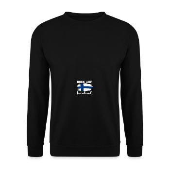 Bock auf Finnland Flagge Urlaub Geschenk - Unisex Pullover - Schwarz - Vorne - Alina (178cm) & Michal (187cm)